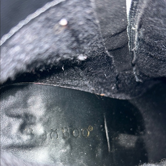 BAMBOO Faux Suede Ankle Boots Women's 9 Black Chunky Heel Booties Zip Almond Toe - Picture 9 of 16